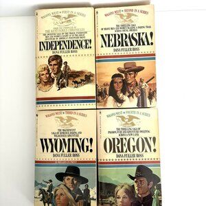 Vintage Western Paperback Books Lot 4 Wagons West Novels Ross 1978 #1,2,3,4